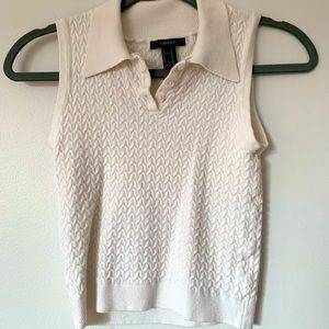 White knitted vest shirt